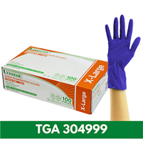 UNI NITRILE EXAM GLOVES ASTM PF EN374 XL COBALTBLUE 1000/CTN