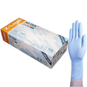 NI-TEK NITRILE GLV LNGCUF 300MM ASNZ PF EN374 XL BLU 1000/CT