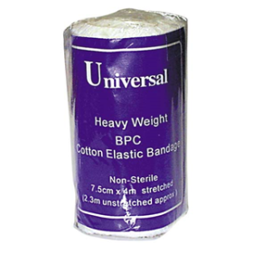 UNIV CREPE BNDAGE, 7.5CMX2.3 UNSTRETCHED, 4M STRETCHED,LOOSE