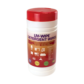 LIVWIPE DETERGENT WPES 20X30CM ALCL FRE NEUTRL PH TGA 100/TB