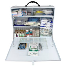 QUEENSLAND MED RISK A+ FIRSTAID KT COMPLETE ST IN METAL CASE