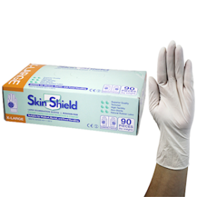 S/SHIELD LATEX EXAM GLOVES AS/NZ PF XLRG CREAM HACCP 900/CTN