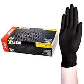 LIV XTREME THICK H/DUTY NTRL GLV PF EN374, 5.5G L BLK 100/BX