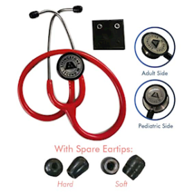 LIV CARDIOLOGY LEGEND 3, COMBO ADULT & PAEDIATRIC STETH, RED