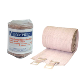 KOMPREZ ELAS HVY CMPRSSN BNDG W/CLIP BRWN 5CMX1.6/4.5M LOOSE