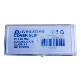 LIV COVER SLIP NO. 1 22X60MM 0.13-0.16MM GLASS 100/PK