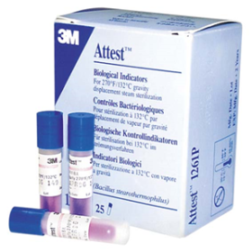 3M ATTEST BIOLOGICAL INDICATOR FOR STEAM #1261P, BLUE, 25/PK