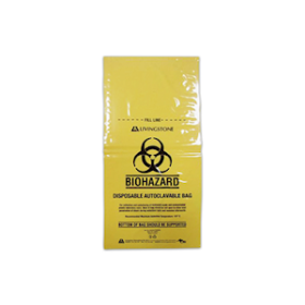 LIV AUTOCLAVABLE WASTE BAG 30X60CM 20L 50uM PP YELLOW 500/CT