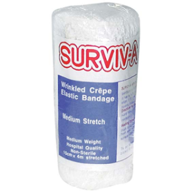SURVIV-A-WRAP CREPE BANDAGE W/ CLIP MED WEIGHT 15CMX4M LOOSE