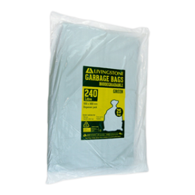 LIV GARBAGE BAG 240L 115X145CM 20uM HD HDPE GRN, 200 PCS/CTN