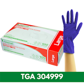 UNI NITRILE EXAM GLOVES ASTM PF EN374 L COBALT BLUE 1000/CTN