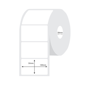 LIV THERMAL PAPER LABELS, 100X50MM 38MM CORE WHITE 1000/ROLL