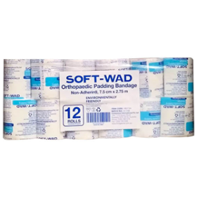 SOFTWAD ORTHOPAEDIC UNDERCAST PADDING BNDG 7.5CMX2.75M 12/PK