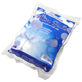 LIV COTTON BALLS, 100pctCOTTON, 0.6G, N/STERILE, WHITE, 110/BG