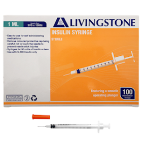 LIV INSULIN SYRINGE 1ML WITH NEEDLE 27G X 0.5" 12.7MM 100/BX