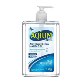 EGO AQIUM ANTIBACTERIAL SANITISNG GEL W/DISP PUSH PUMP 1L EA