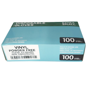 ECONOMY VINYL GLOVES POWDERFREE EXTRASMALL 4.5G CLEAR 100/BX