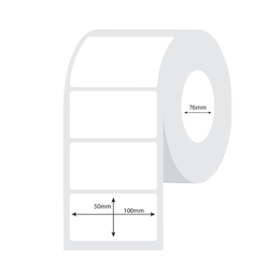 LIV THERMAL PAPER LABELS, 100X50MM 76MM CORE WHITE 3000/ROLL