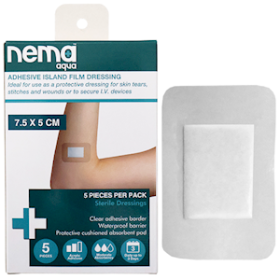 NEMA AQUA TRANSPARENT ISLAND FILM DRESNG 7.5 X 5CM STRL 5/PK