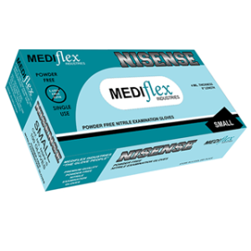 NISENSE NITRILE EXAM GLOVES, SMALL, PF SKY BLUE, 1000/CARTON
