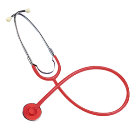 LIV NURSE STETH SINGLEHEAD RED TUBE W/RED FLAT CHESTPIECE EA