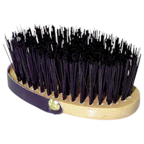 PET OVAL BRUSH W/ HANDSTRAP, FIRM BRISTLES, BLACK, 3.5CM, EA