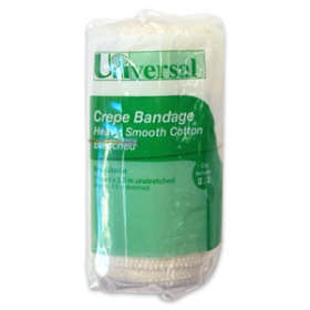UNIV CREPE BNDG W/CLIP 7.5CMX2.3M UNSTRTCH 4.5M STRTCH 12/PK