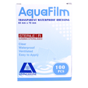 AQUA-LIV TRANSPARENT FILM DRESSING 6X7CM W/O PAD STRL 100/BX