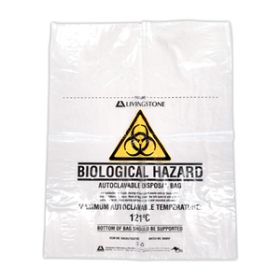 LIV AUTOCLAVABLE WASTE BAG 55X70CM 36L 50uM PP CLEAR 250/CTN