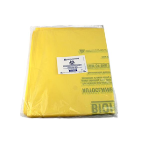 LIV AUTOCLAVABLE WASTE BAG 55X70CM 36L 50uM PP YELLOW 250/CT