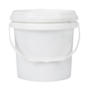 PAIL BUCKET W/LID, 2.3L, 145(H) X 143MM(W), PP, WHITE, EA