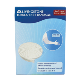 TUBULAR NET BANDAGE SIZE D/3 ARM/ELBOW 28MM FLAT, 25M, 1/BOX