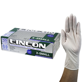 LINCON LATEX EXAM GLOVES AS/NZ PFREE XS CREAM 1000/CT