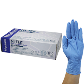 NI-TEK NITRILE PREM GLV ASNZ PF EN374 MED BLUE HACCP 100/BOX