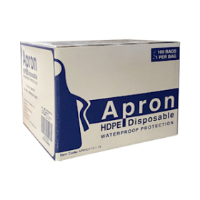 DISP APRONS BIB TYPE 23uM 71 X 117CM HDPE BLUE 100 PACKS/BOX