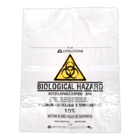LIV AUTOCLAVABLE WASTE BAG 72X91CM, 70L 50uM PP CLEAR 250/CT