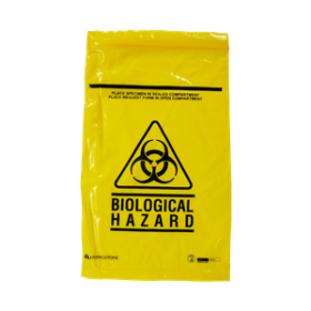 LIV BIO SPEC BAG 16X24.5CM 3PLY 2COMP YELLOW TINT 2000/CT