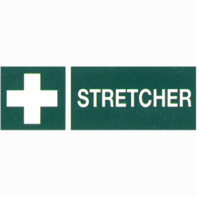 PRINTED SIGN "STRETCHER" 100X300MM VINYL ADHESV STICKER EACH
