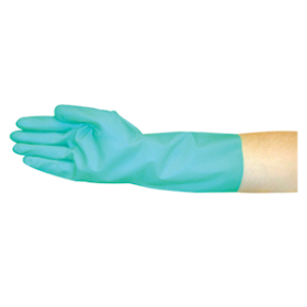 NITRILE LATEX CHEM RESISTANT GLOVES 8" EN374 GREEN 2/BAG