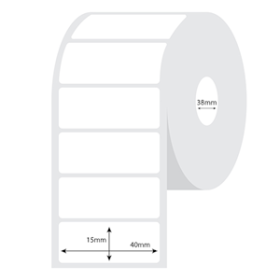 PRINTEX THERMAL PAPER LABELS 40X15MM 38MM CORE WHT 1000/ROLL