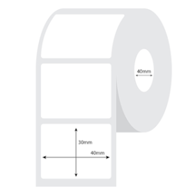 LIV THERMAL PAPER LABELS 30 X 40MM 40MM CORE WHITE 1750/ROLL