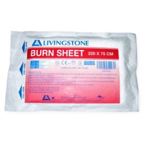 LIV BURN SHEET 70pct VISCOSE 30pct POLYESTER 220X75CM STERILE EA