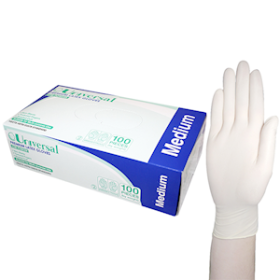 UNIV LATEX GLOVES ASTM LOW POWDER MEDIUM CREAM 1000/CTN