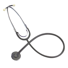 LIV NURSE STETH SINGLEHEAD GREY TUBE W/SILVER CHESTPIECE EA